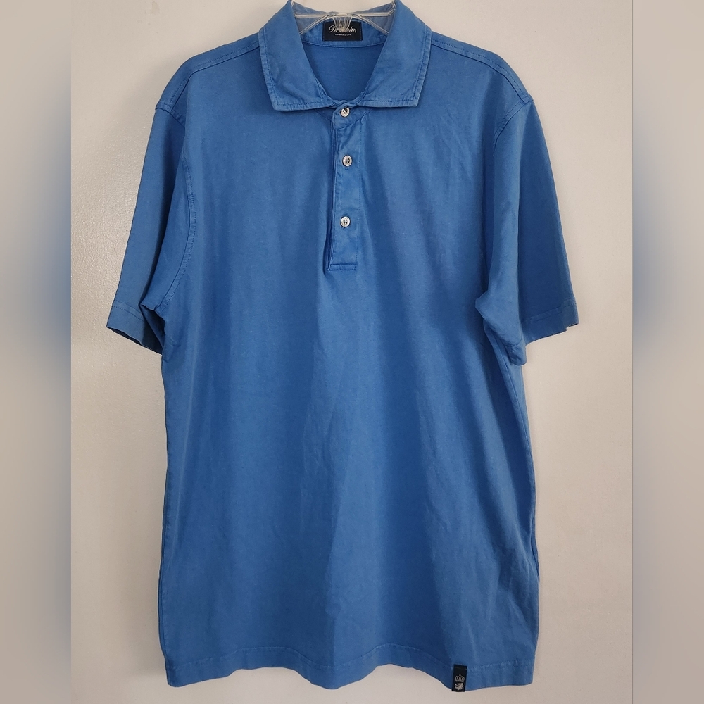 Drumohr Polo Shirt Medium Blue